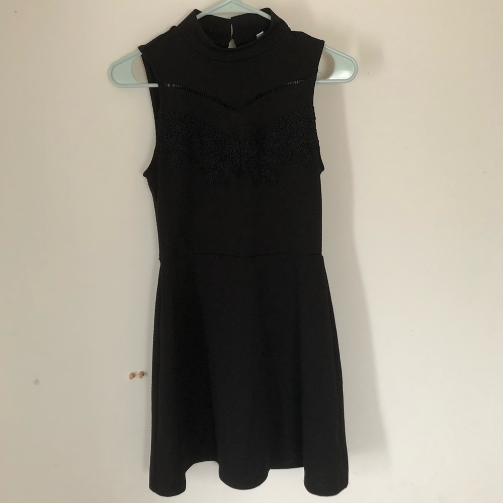 Xhilaration Black Flower Lace Tank Dress